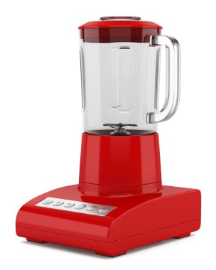 Beyaz arka plan üzerinde izole kırmızı tezgah blender