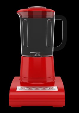 siyah arka plan üzerine izole kırmızı tezgah blender