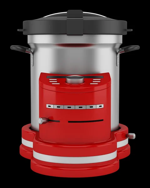 Robot da cucina rosso isolato su sfondo nero — Foto Stock