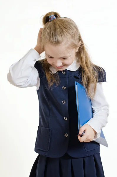 Thoughtful schoolgirl — Stock Photo, Image