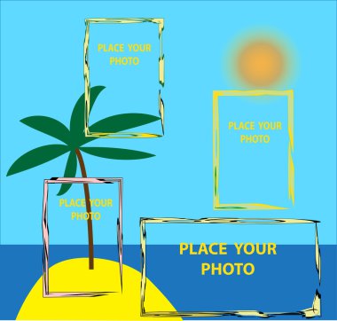 Renkli kare fotoğraf yerleştirme için