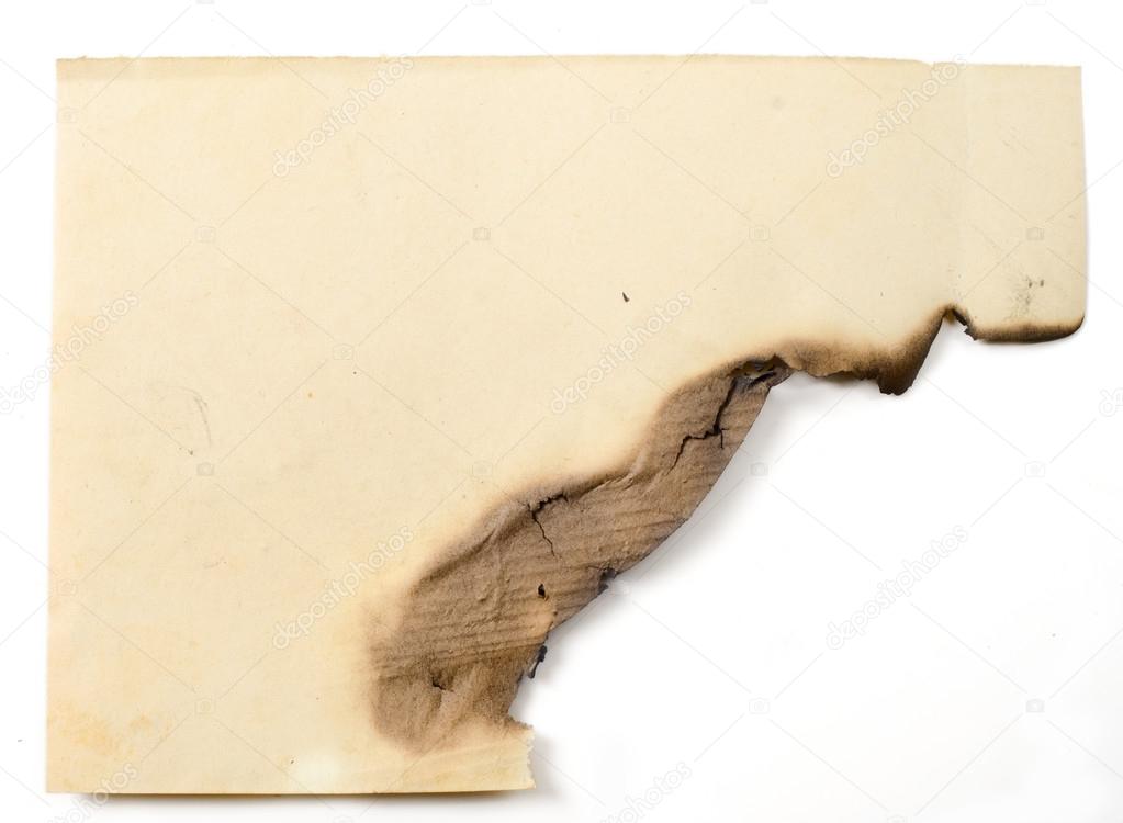 sheet of old burned paper