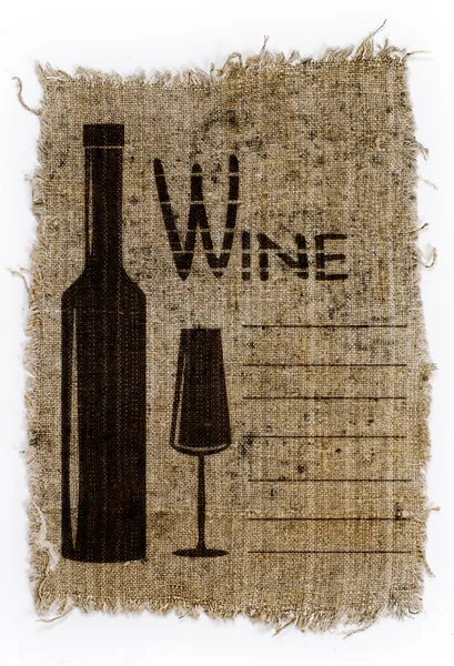 The wine list, drawn on an old canvas — Stock Photo, Image