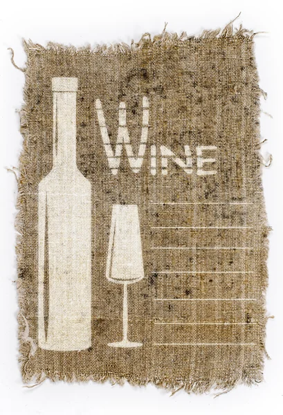 De wijnkaart, getrokken op een oude doek — Stockfoto