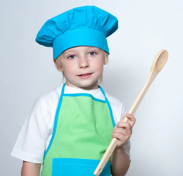 Barn som kock kock — Stockfoto