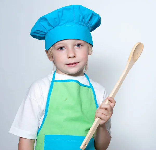 Criança como cozinheiro chef — Fotografia de Stock