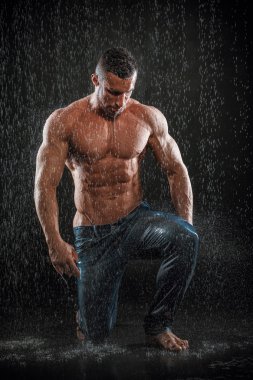 muscular handsome athletic man  clipart