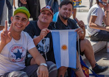 Buenos Aires, Arjantin - 26 Kasım 2020: Buenos Aires 'teki Başkanlık Sarayı yakınlarındaki Diego Maradona' ya veda günü