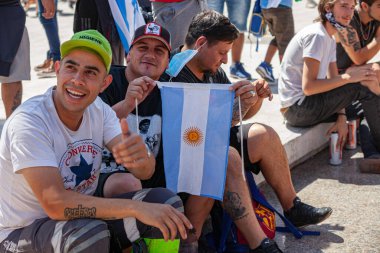 Buenos Aires, Arjantin - 26 Kasım 2020: Buenos Aires 'teki Başkanlık Sarayı yakınlarındaki Diego Maradona' ya veda günü