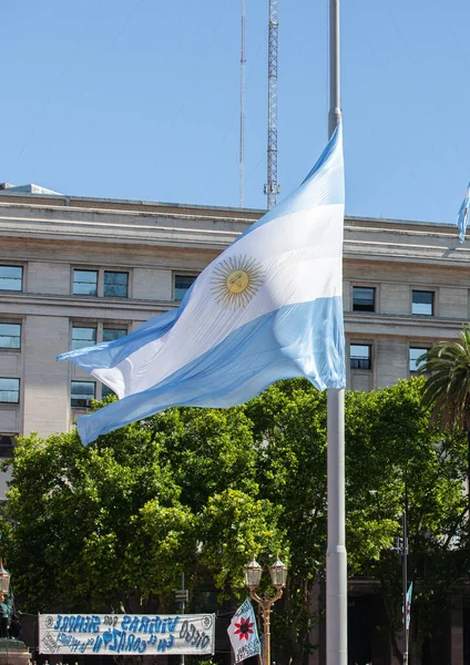 Buenos Aires Argentina Listopadu 2020 Argentinská Vlajka Den Rozloučení Diegem — Stock fotografie