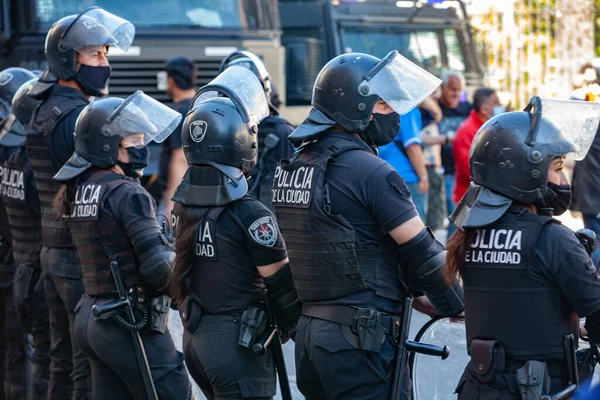 ブエノスアイレス アルゼンチン 2020年11月26日 軍事警察 特別サービス 軍隊は ディエゴ マラドーナへの別れの日に秩序を維持するために放棄 — ストック写真