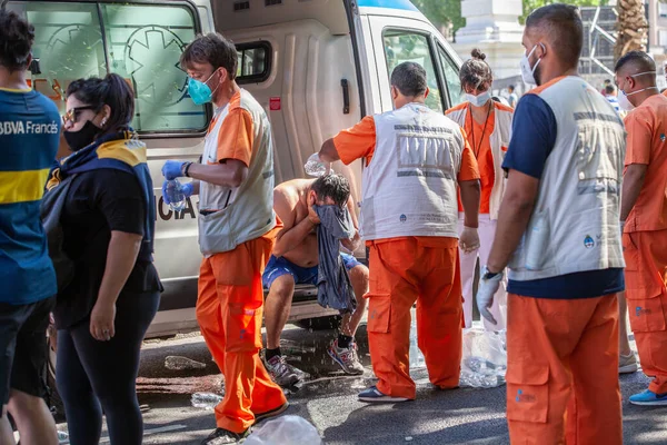 Buenos Aires Argentina November 2020 Ambulansläkare Jobbet Avskedsdagen Till Diego — Stockfoto