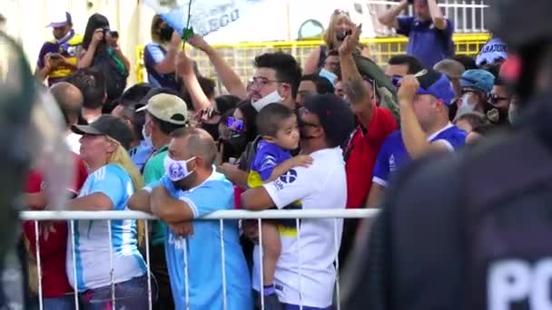 Buenos Aires Argentina November 2020 Människor Avskedsdagen Till Diego Maradona — Stockvideo