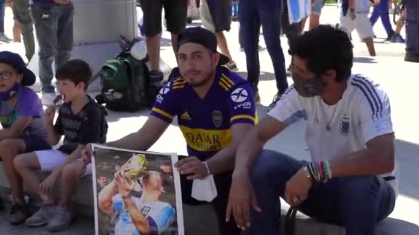 Buenos Aires Argentina November 2020 People Day Farewell Diego Maradona — Stock Video