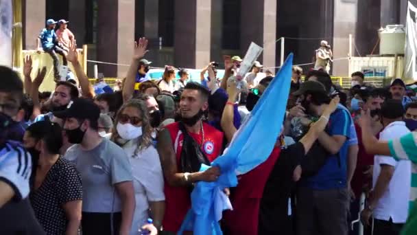 Буэнос Айрес Аргентина Ноября 2020 Года Люди День Прощания Диего — стоковое видео