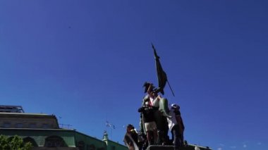 Buenos Aires, Arjantin - 26 Kasım 2020: Buenos Aires 'teki Başkanlık Sarayı yakınlarındaki Diego Maradona' ya veda günü