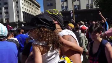 Buenos Aires, Arjantin - 26 Kasım 2020: Buenos Aires 'teki Başkanlık Sarayı yakınlarındaki Diego Maradona' ya veda günü