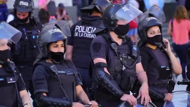 Buenos Aires Argentyna Listopada 2020 Policja Narodowa Wojskowa Morska Wojskowa — Wideo stockowe