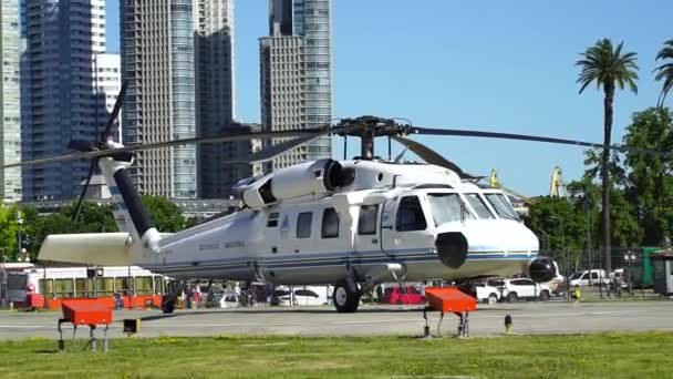 Buenos Aires Argentina Novembro 2020 Helicóptero Presidente Argentina Que Despediu — Vídeo de Stock