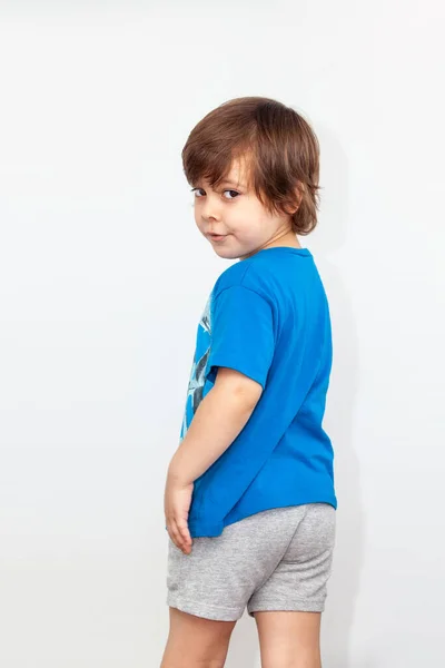 Portrait Emotional Boy Light Background — Stock Photo, Image