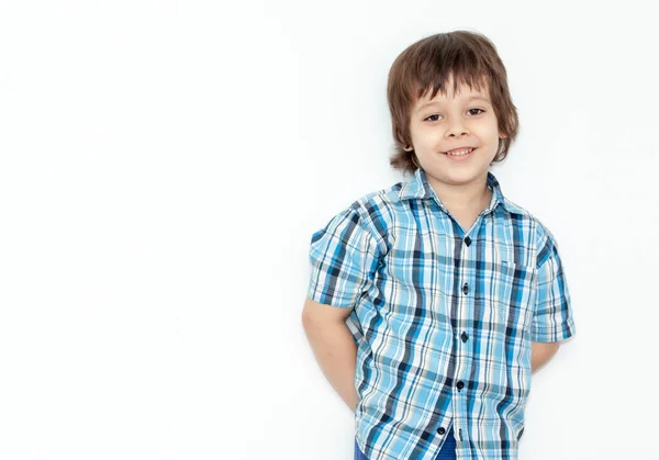 Portrait Emotional Boy Light Background — Stock Photo, Image