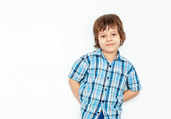 Retrato Niño Emocional Sobre Fondo Claro — Foto de Stock