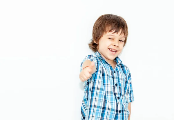 Portrait Emotional Boy Light Background — Stock Photo, Image