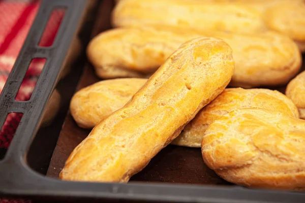 Close Custard Cake Oven — Stock Photo, Image