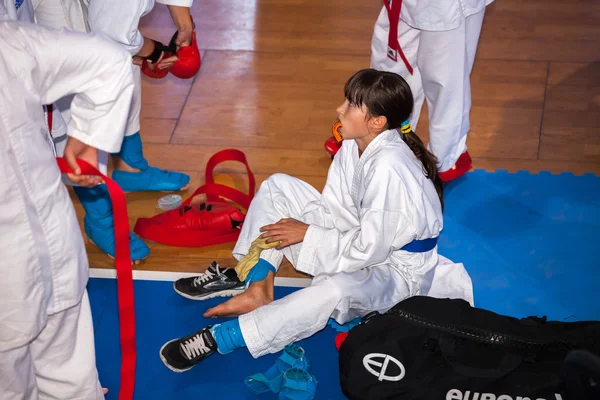 Uczestnicy turnieju karate — Zdjęcie stockowe
