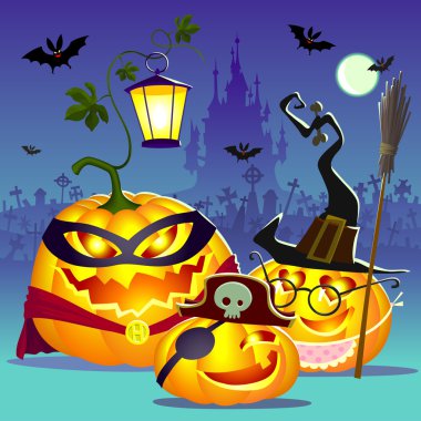 Halloween pumpkins, mutlu bir aile