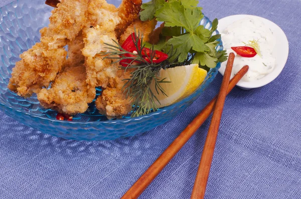 Shrimps in batter — Stock Photo, Image