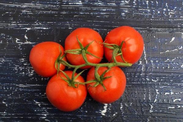 Bunch Ripe Tomatoes Dark Background Top View — Stock Photo, Image