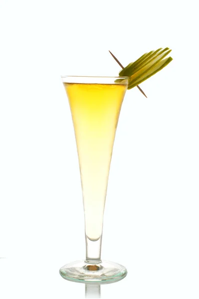 Refreshing Green Cocktail White Background — Stock Photo, Image