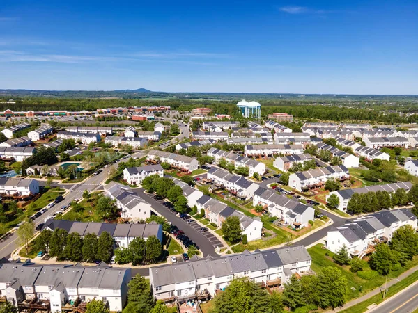 Aerial View Residential Houses Spring May American Neighborhood Suburb Leesburg — Stock Photo, Image