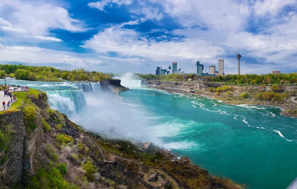 Vacker Utsikt Över Niagarafallen Från Den Amerikanska Gränsen — Stockfoto