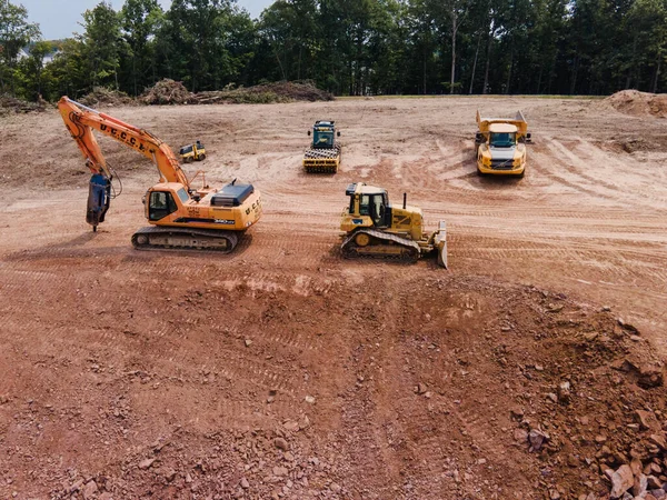 Leesburg Virginia Verenigde Staten Augustus 2021 Uitrusting Een Bouwplaats Pit — Stockfoto