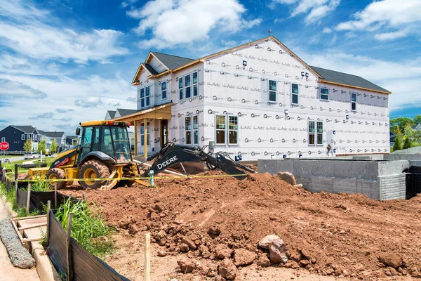 Leesburg Virginia Eua Agosto 2021 Construção Novas Casas Bairro Nos Imagem De Stock