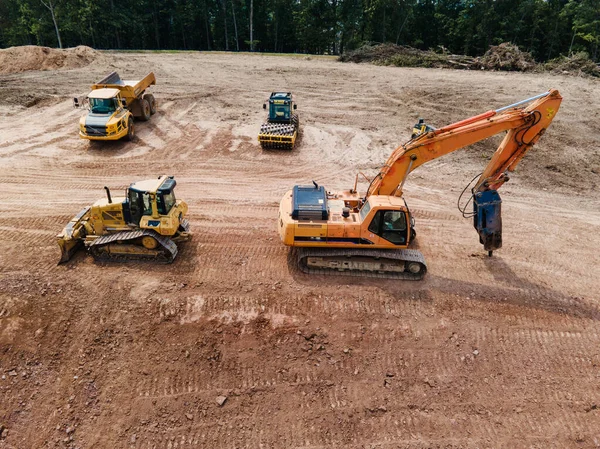 Leesburg Virginie États Unis Août 2021 Excavatrice Équipement Terrassement Sur Images De Stock Libres De Droits