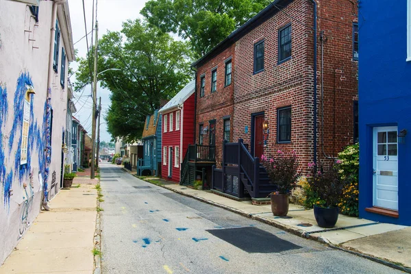 Annapolis Usa 2021 Townhouses Street Historic Annapolis Maisons Lumineuses Maisons — Photo