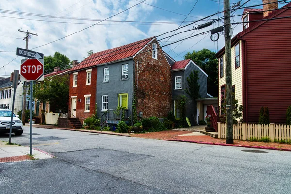 Annapolis Verenigde Staten 2021 Herenhuizen Straat Het Historische Annapolis Heldere — Stockfoto