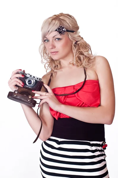 Ragazza con macchina fotografica — Foto Stock