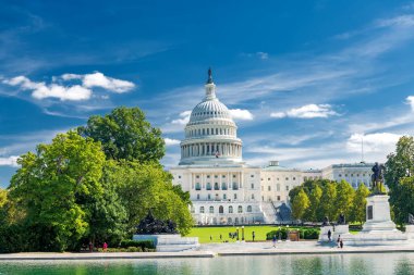 Washington, D.C. Capitol binası Capitol Yansıyan Havuz 'dan görüldü..