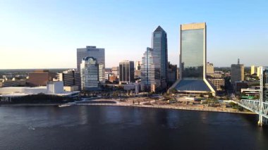 Jacksonville Rıhtımı 'nın Gündoğumu Hava Panoraması