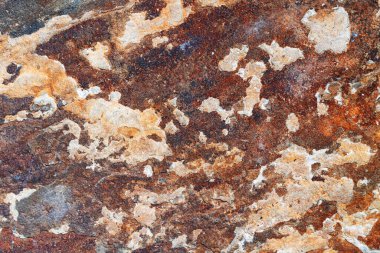 Paslanmış metal dokusuna yakın pas lekeleri ve eski endüstriyel yüzey.