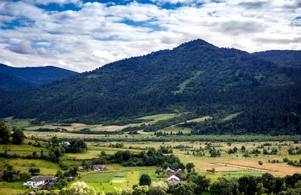 Paysage Rural Dans Les Montagnes Des Carpates Parc National Skolivski — Photo