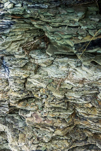 Nahaufnahme Eines Rauen Schichtenfelsens Der Bakota Bucht Dnistrovske Stausee Dem — Stockfoto