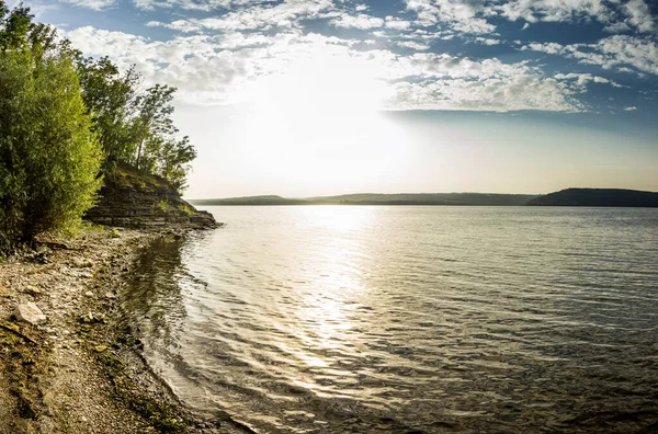 Bakota Baia Serbatoio Dnistrovske Paesaggio Fiume Dnister Podilski Tovtry Parco — Foto Stock