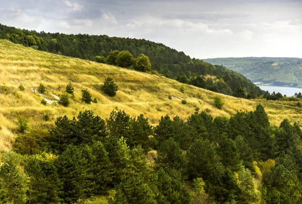 Landschap Van Rivier Dnjestr Nationaal Natuurpark Podilski Tovtry Khmelnytsky Regio — Stockfoto