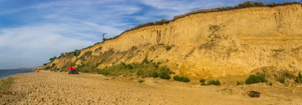 Acantilado Piedra Arenisca Playa Del Mar Negro Sanzhijka Región Odessa —  Fotos de Stock