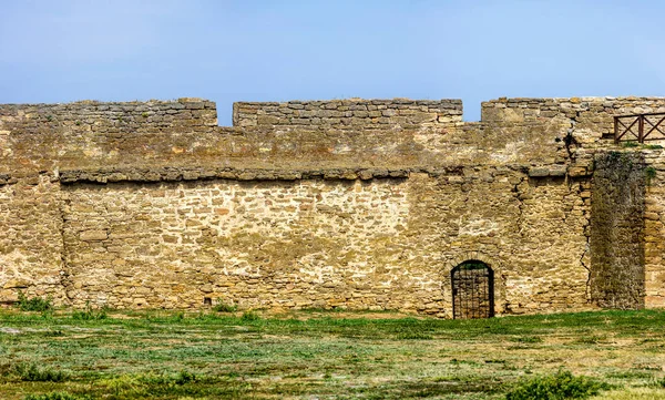 Mur Średniowiecznej Twierdzy Akkerman Bilhorod Dnistrovsky Obwód Odeski Ukraina — Zdjęcie stockowe